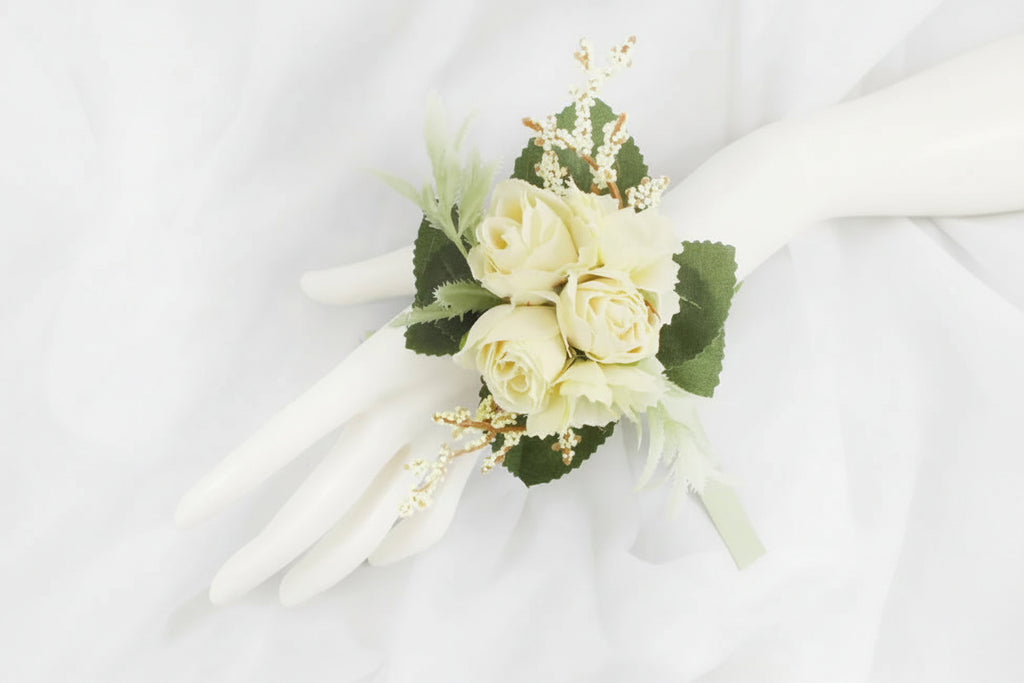Silk Rose Wrist Corsage & Boutonniere