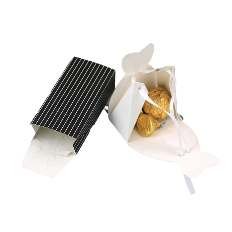 Bride and Groom Candy Favour Boxes with Ribbon — Wedding Favour Bags (Pack of 20 or 30)