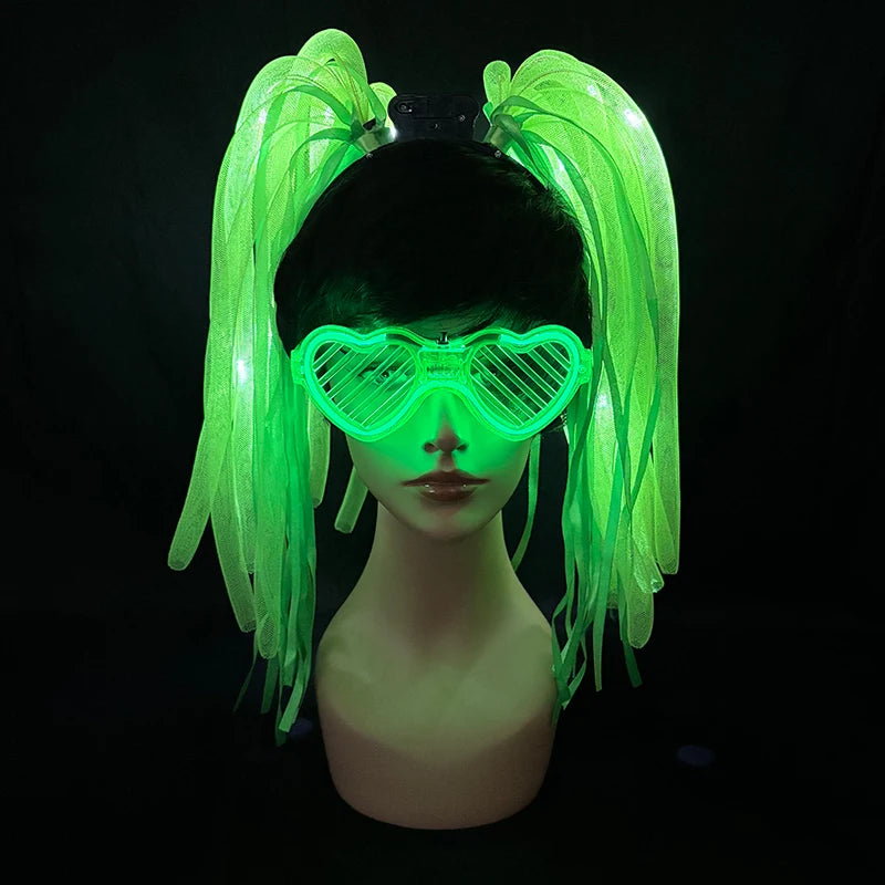 LED Noodle Headband & Glasses | Bachelorette Party Costume Accessory