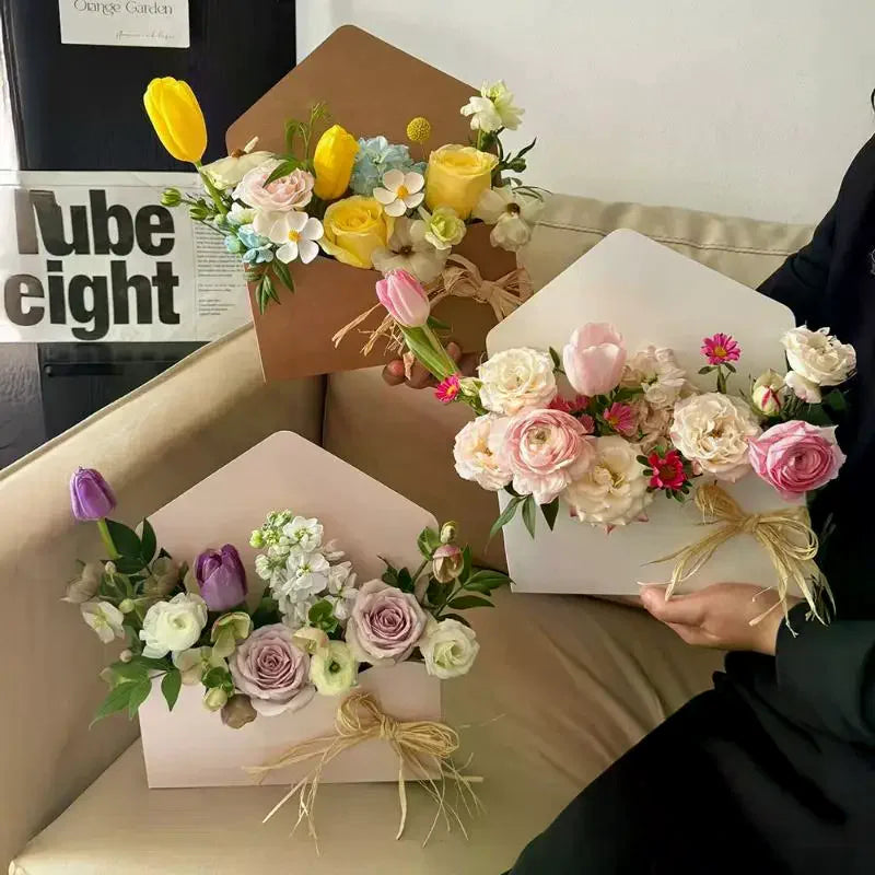 Wedding Envelope Flower Gift Boxes — Set of 5 for Bouquets & Floral Arrangements