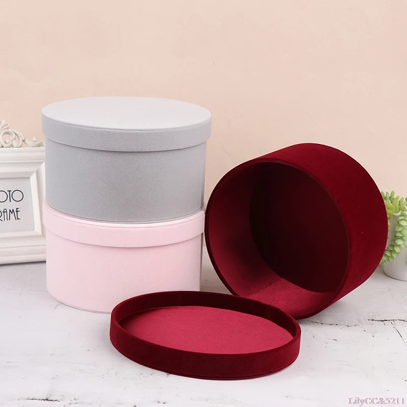 Velvet Round Flower Gift Box — Valentine's Day, Birthdays & Weddings (5 Colours)