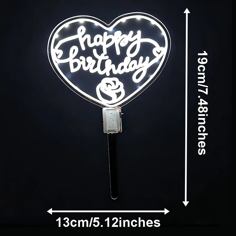 LED Happy Birthday Cake Topper | Light Up Party Decoration
