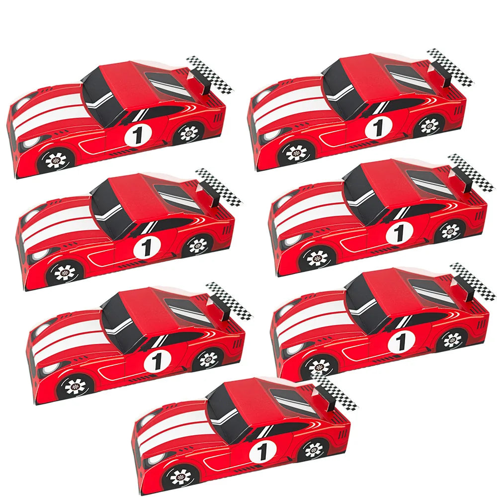 Racing Car Theme Party Gift Boxes — Kids Birthday Favour Boxes (10, 20 or 30 Pack)