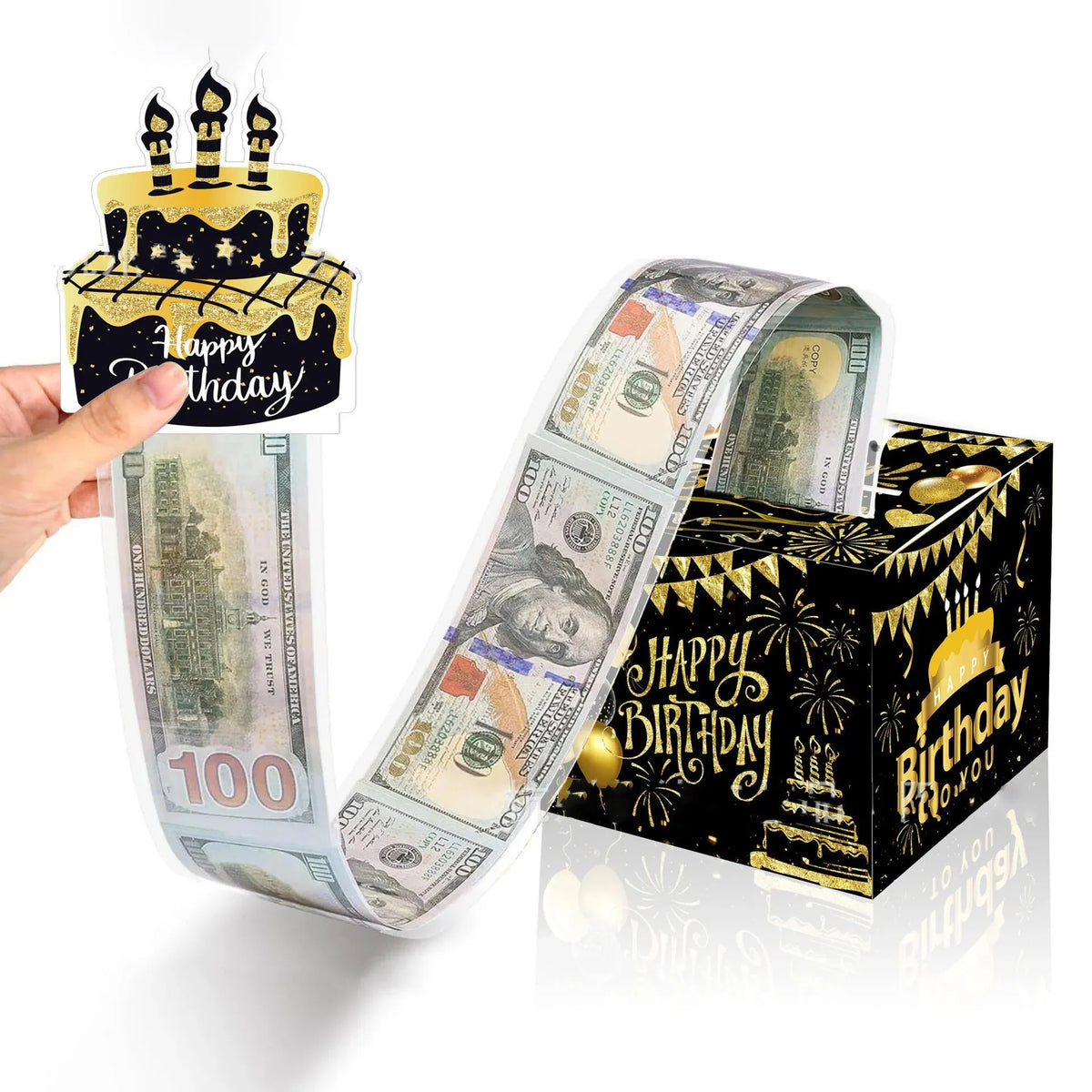 Birthday Cash Gift Box — Funny Surprise Money Pulling Box for Men & Women