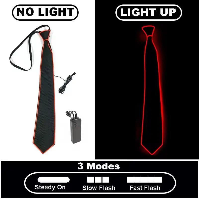 LED Light Up Necktie | Flashing Glow Tie for Party, Festival & Events