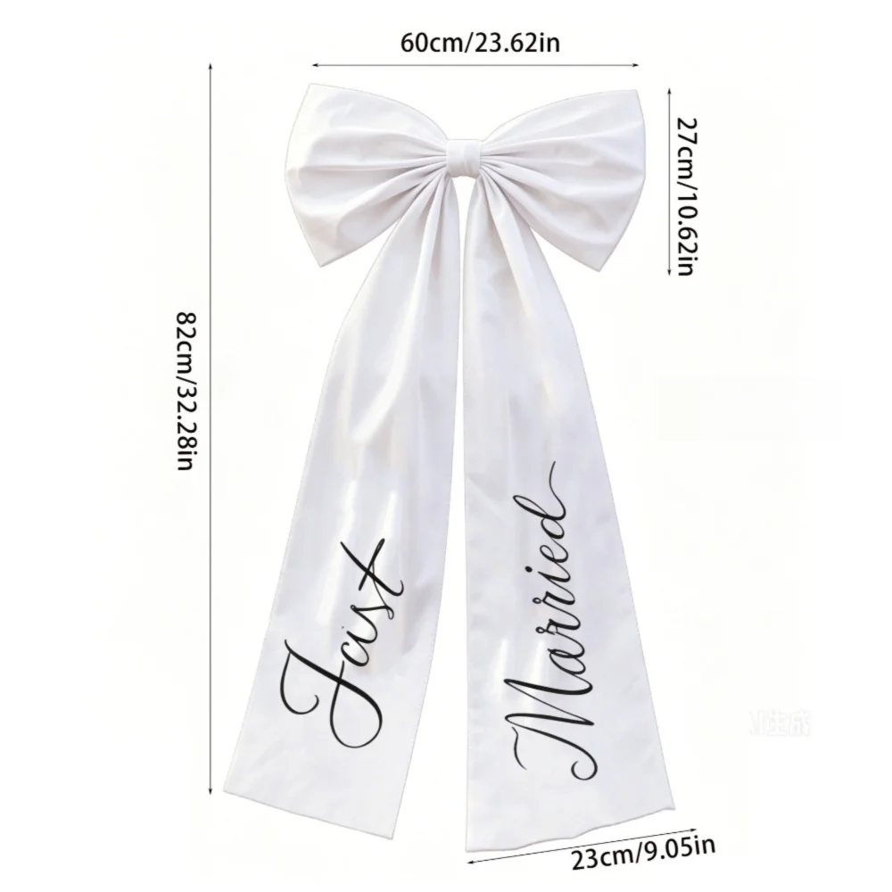 Elegant Large Wedding Car Bow — Just Married Car Decoration