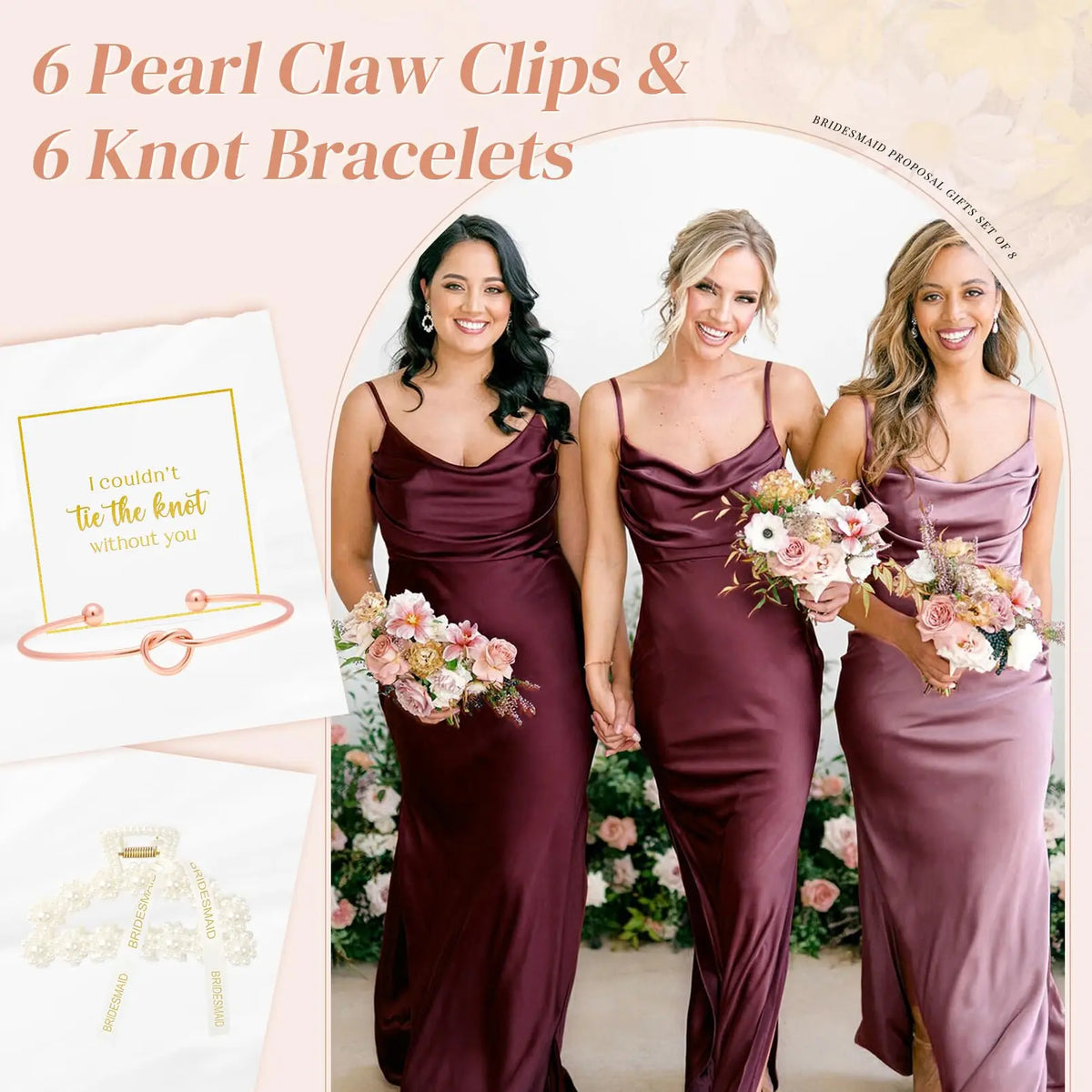 Bridesmaid Bracelet Set | Gold Tone Hen Party Gift