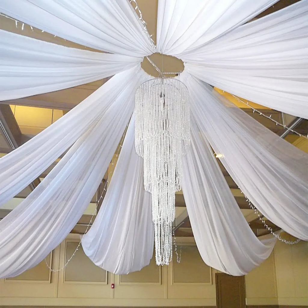 Wedding Ceiling Drape Curtains — Sheer Fabric Backdrop for Wedding and Event Decoration