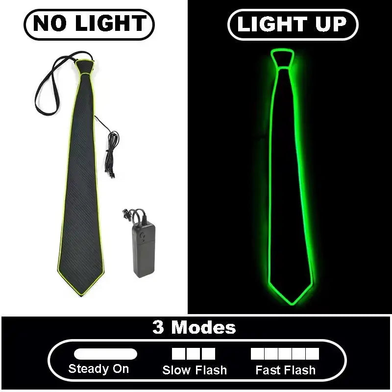 LED Light Up Necktie | Flashing Glow Tie for Party, Festival & Events