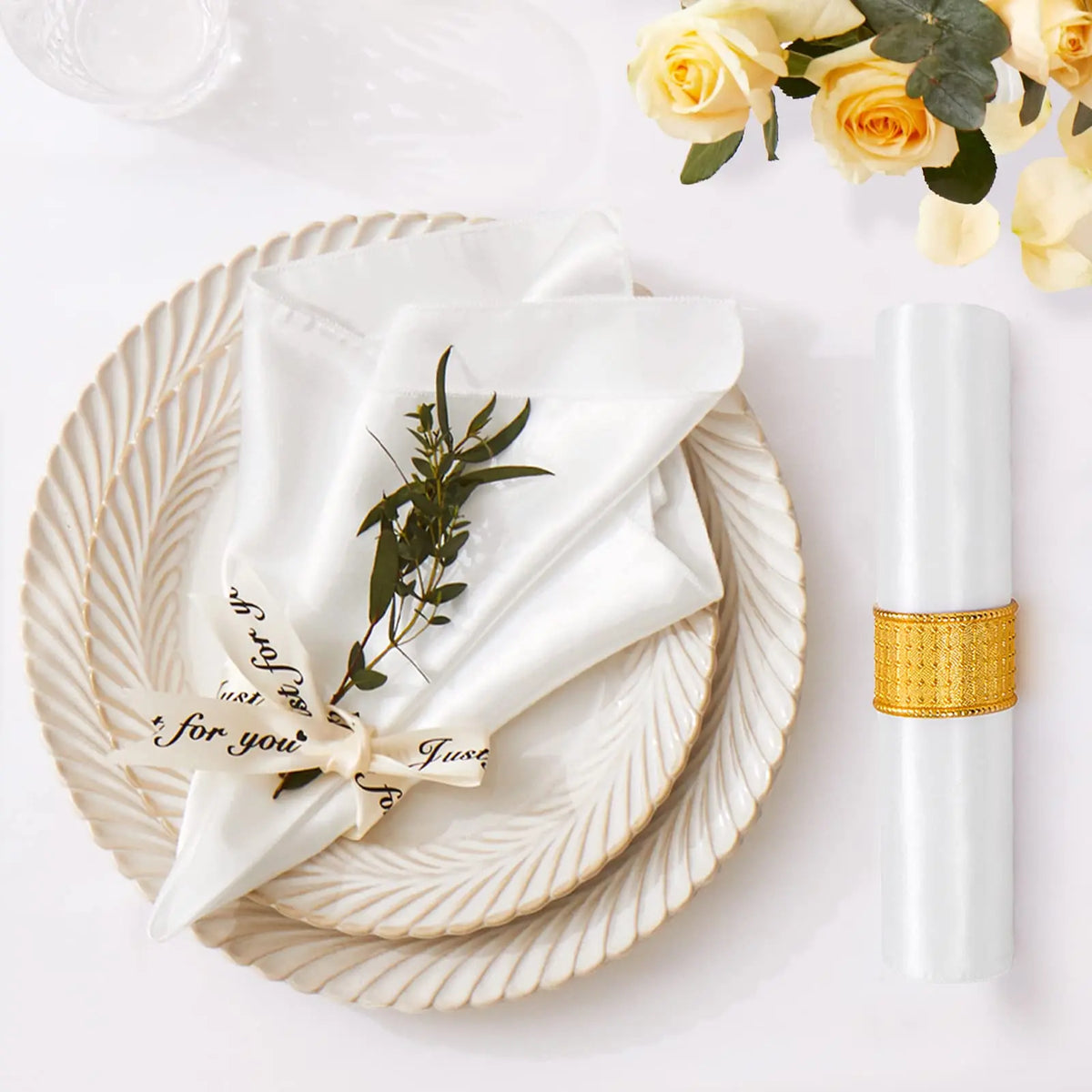 Satin Dinner Napkins 30x30cm — Wedding and Party Table Decoration (Pack of 24)