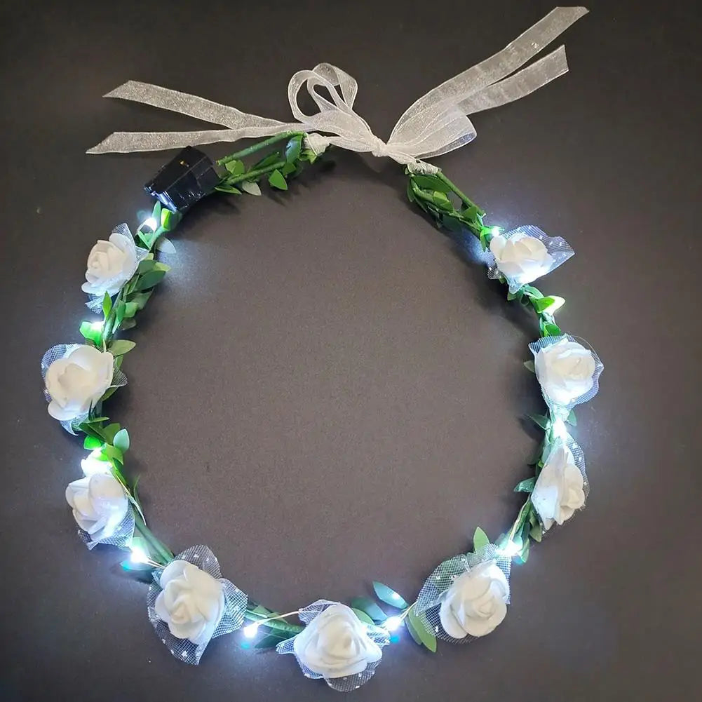 LED Light Flower Crown Headband