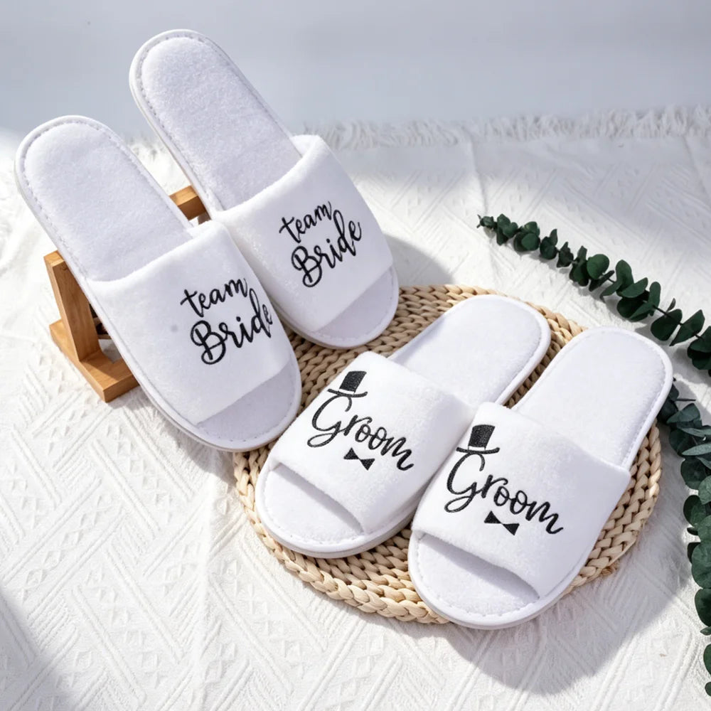 Team Bride & Team Groom Slipper Set