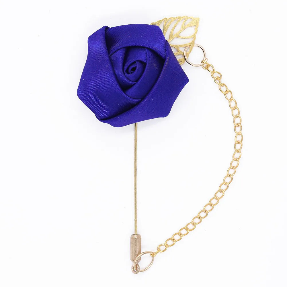 Burgundy Rose Boutonniere & Brooch