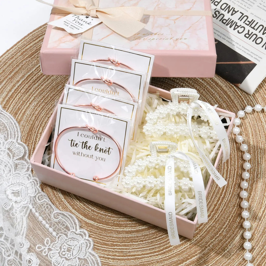Bridesmaid Bracelet Set | Gold Tone Hen Party Gift