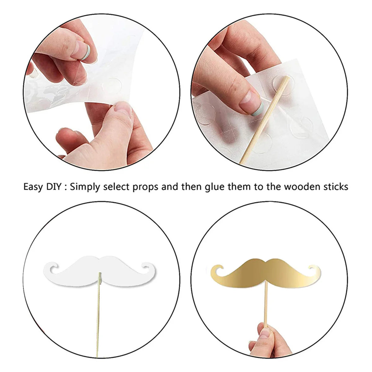 Wedding Photo Booth Props Set — Hen Party and Bridal Shower Decorations (12pcs)