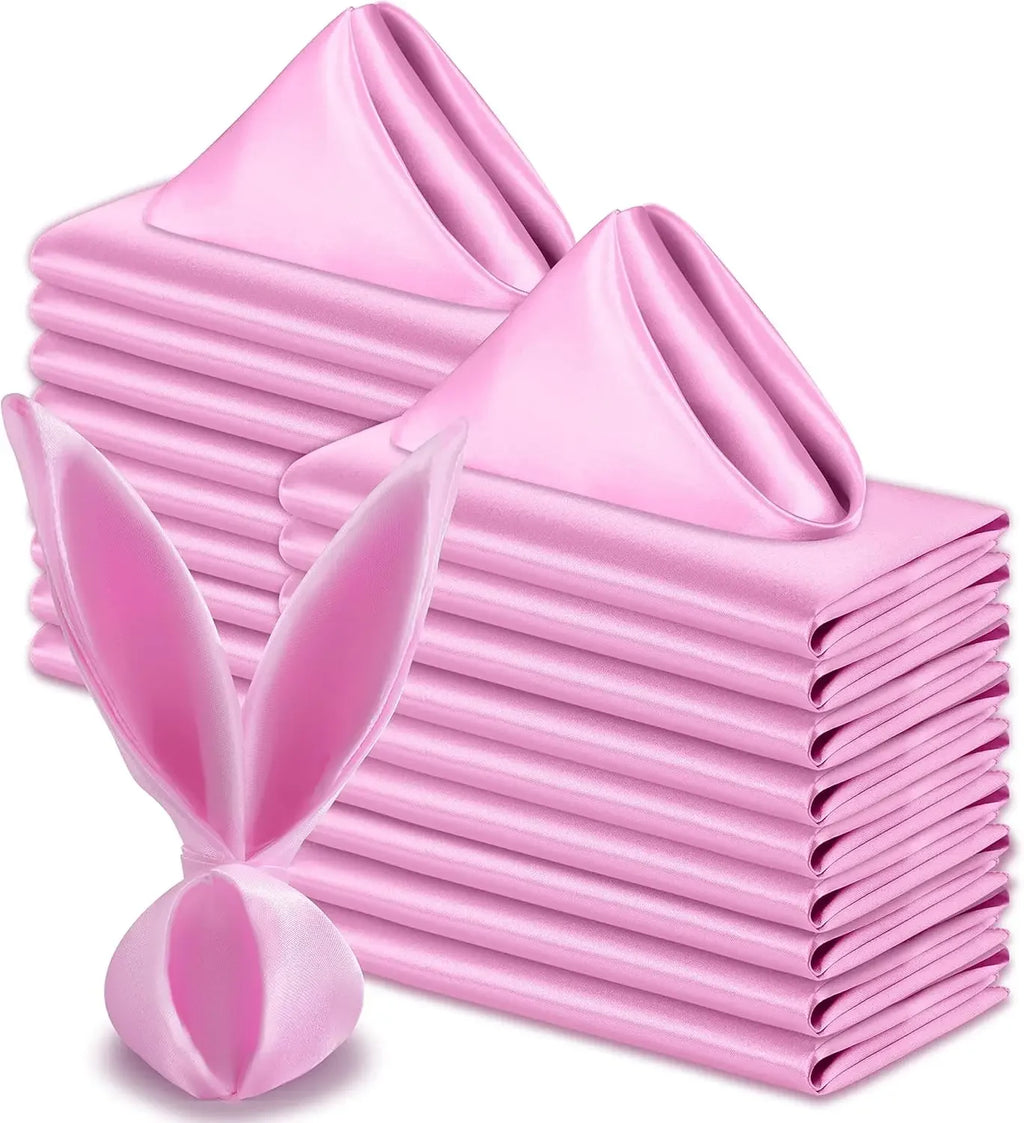 Satin Dinner Napkins 30x30cm — Wedding and Party Table Decoration (Pack of 24)