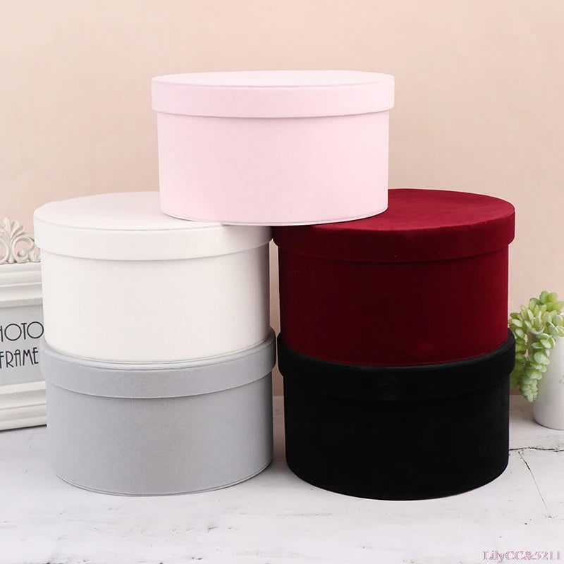 Velvet Round Flower Gift Box — Valentine's Day, Birthdays & Weddings (5 Colours)