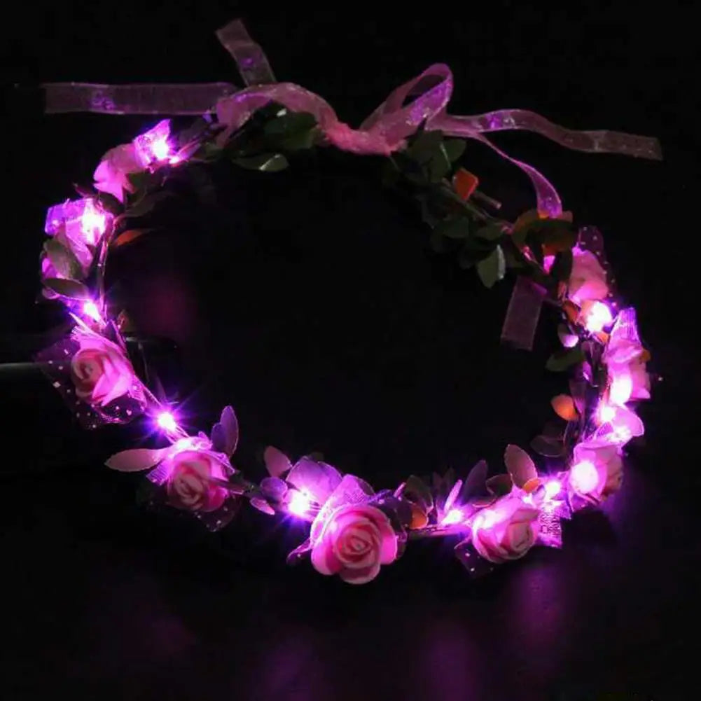 LED Light Flower Crown Headband