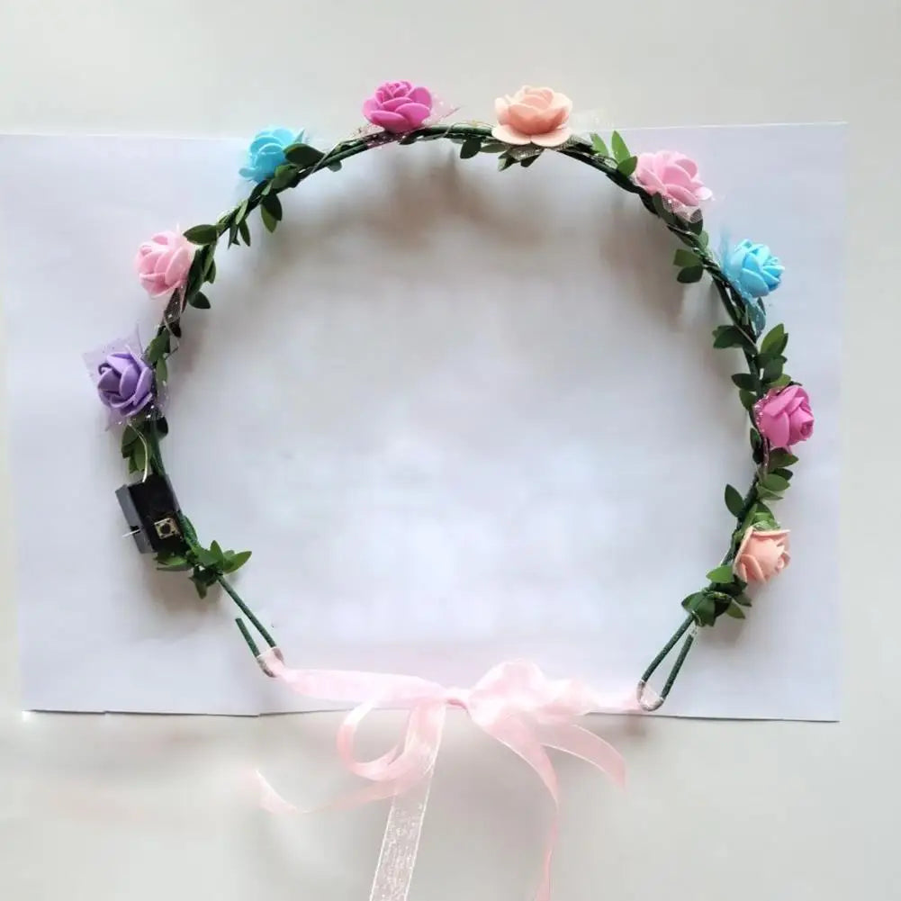 LED Light Flower Crown Headband