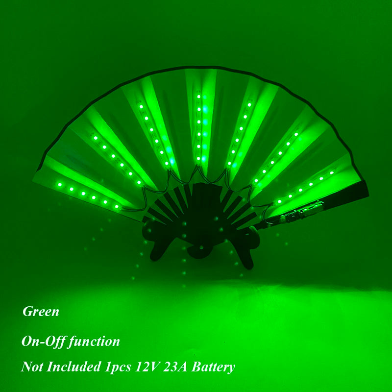 LED Folding Fan | Glow Hand Fan for Rave, Party & Stage Performance