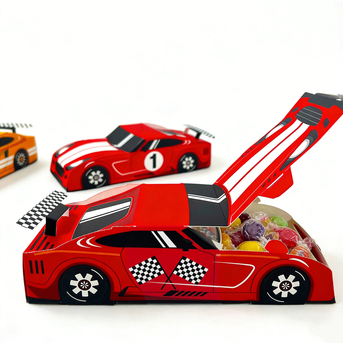 Racing Car Theme Party Gift Boxes — Kids Birthday Favour Boxes (10, 20 or 30 Pack)