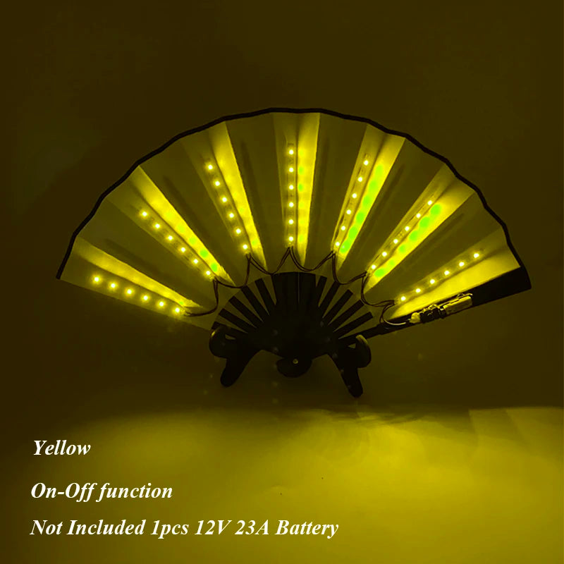 LED Folding Fan | Glow Hand Fan for Rave, Party & Stage Performance