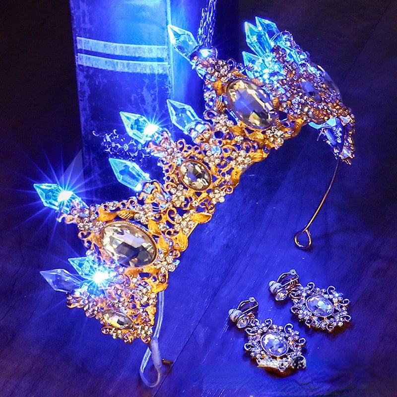 Glow Bride Crown Tiara with LED Lights