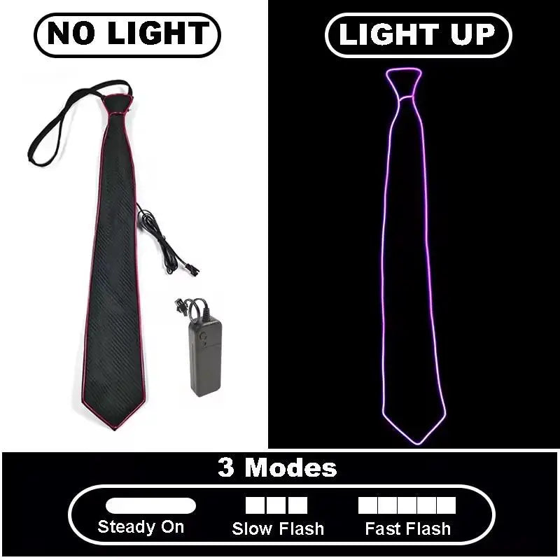 LED Light Up Necktie | Flashing Glow Tie for Party, Festival & Events