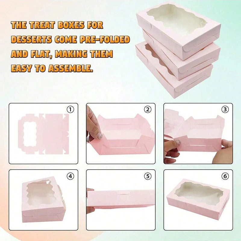 Kraft Paper Candy Favour Boxes — Window Design (10 or 20 Pack)