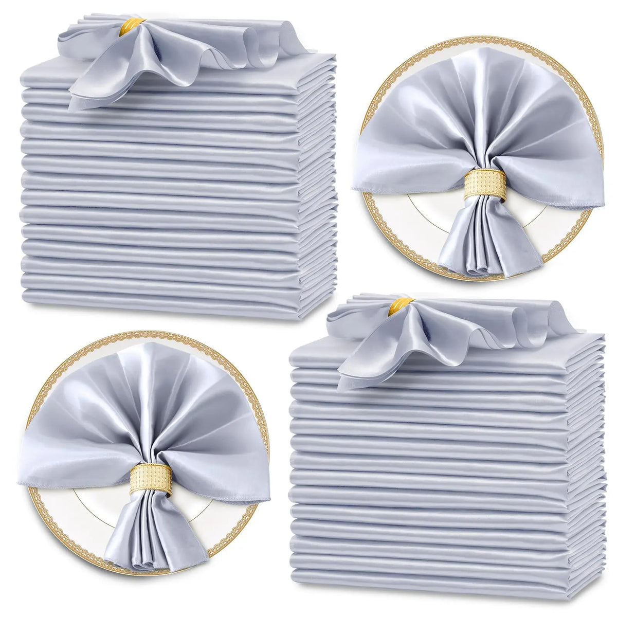 Satin Dinner Napkins 30x30cm — Wedding and Party Table Decoration (Pack of 24)