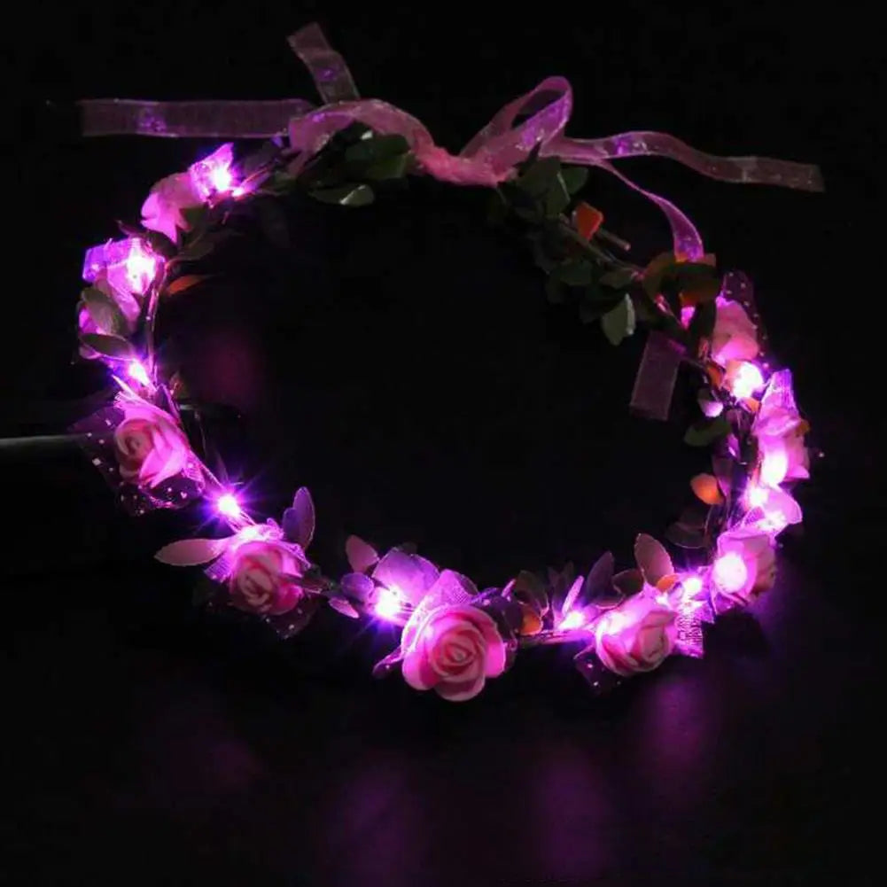 LED Light Flower Crown Headband