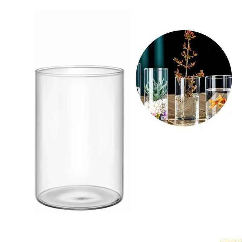 Clear Glass Cylinder Vases for Centrepieces — Wedding and Party Decoration (8cm to 18cm)