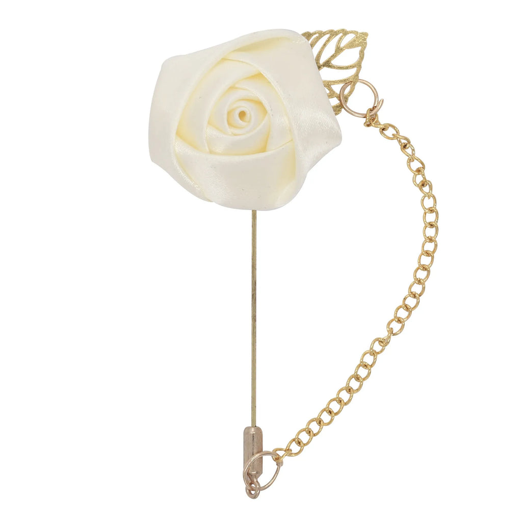 Burgundy Rose Boutonniere & Brooch