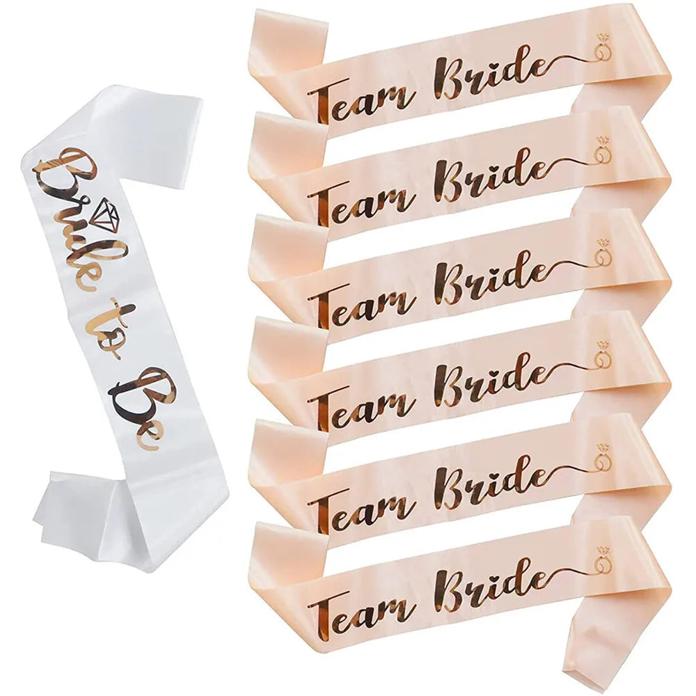 Rose Gold Hen Party Sash Set – Bride To Be & Team Bride Sashes