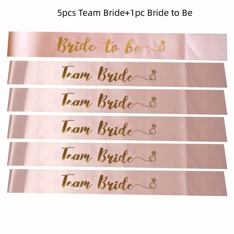 Rose Gold Hen Party Sash Set – Bride To Be & Team Bride Sashes