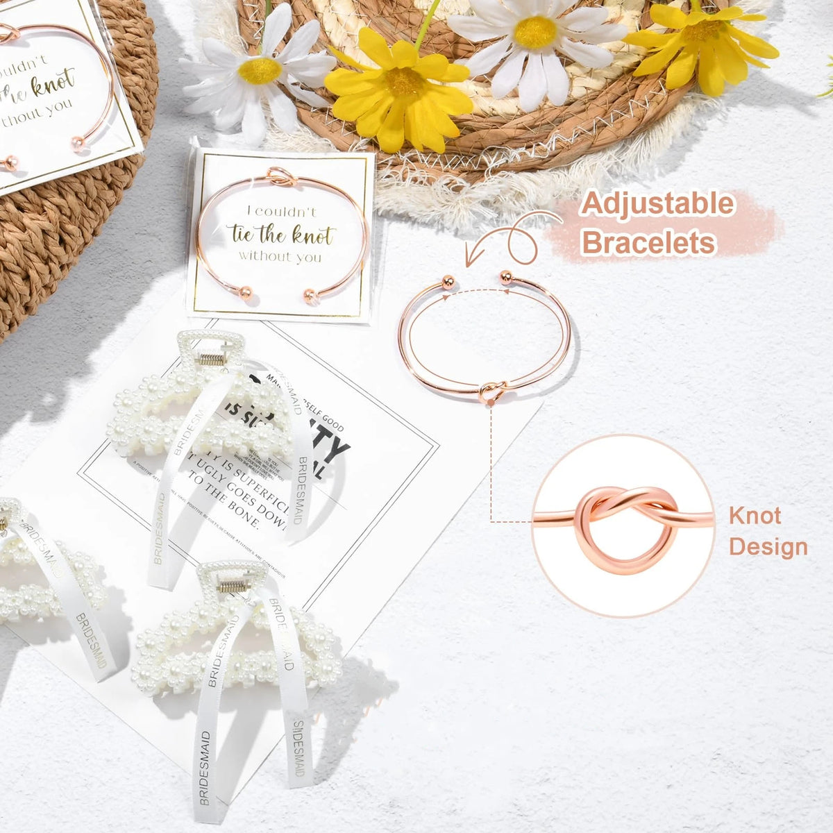 Bridesmaid Bracelet Set | Gold Tone Hen Party Gift