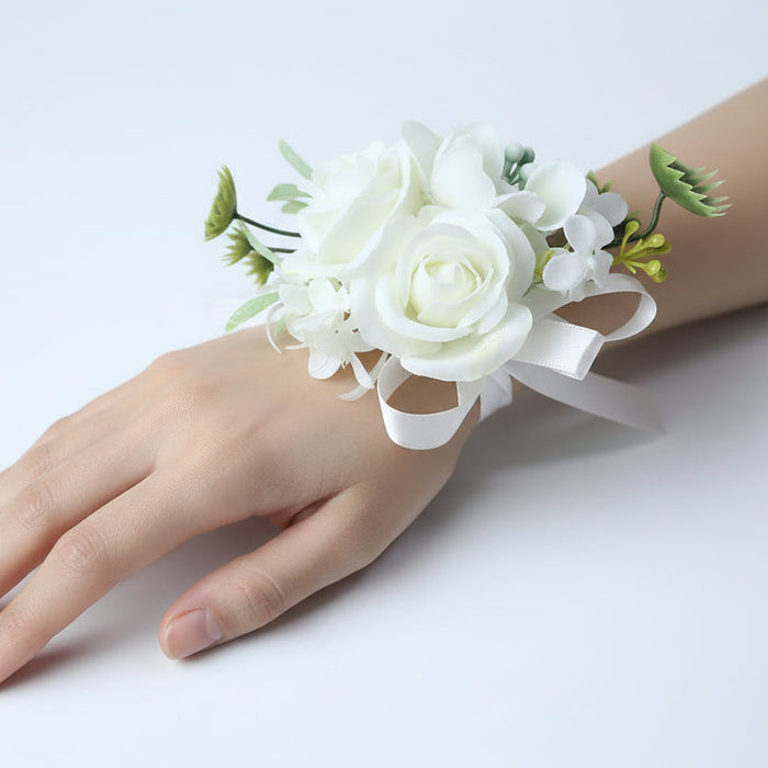 Silk Rose Wrist Corsage & Boutonniere