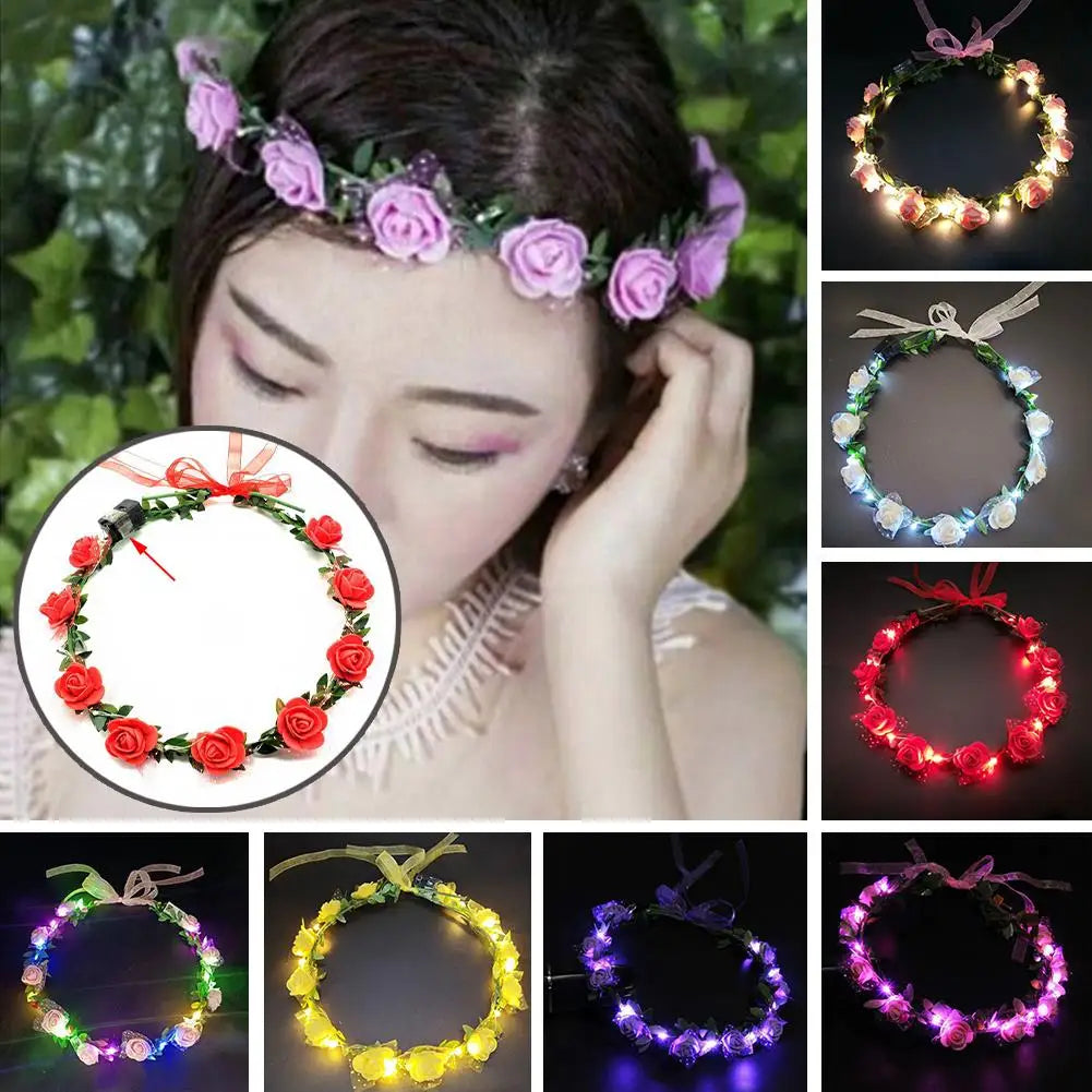 LED Light Flower Crown Headband