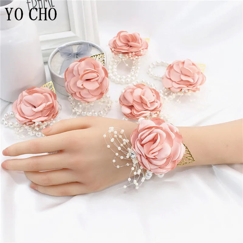 Bridesmaid Wrist Flower Corsage Bracelet