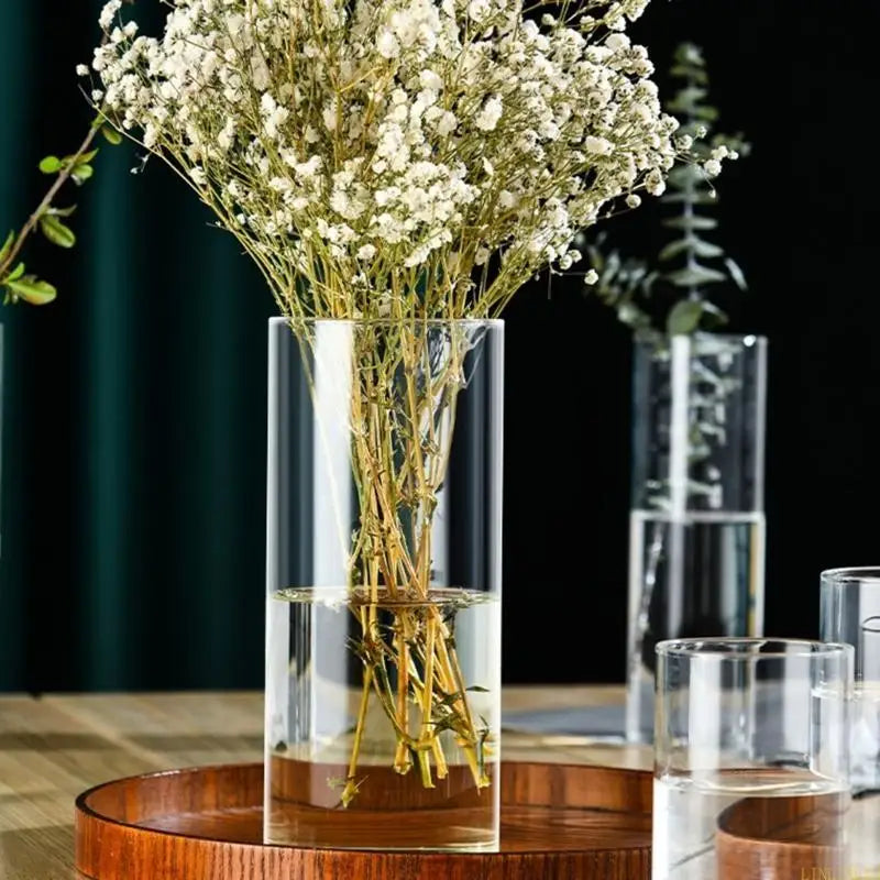 Clear Glass Cylinder Vases for Centrepieces — Wedding and Party Decoration (8cm to 18cm)