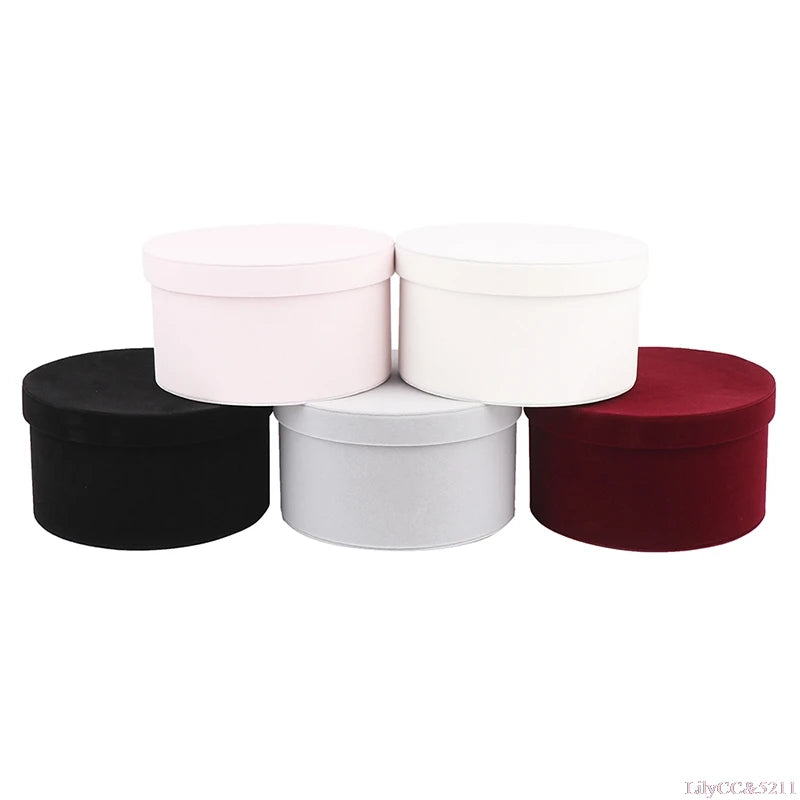 Velvet Round Flower Gift Box — Valentine's Day, Birthdays & Weddings (5 Colours)