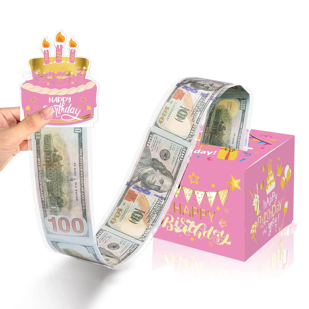 Birthday Cash Gift Box — Funny Surprise Money Pulling Box for Men & Women