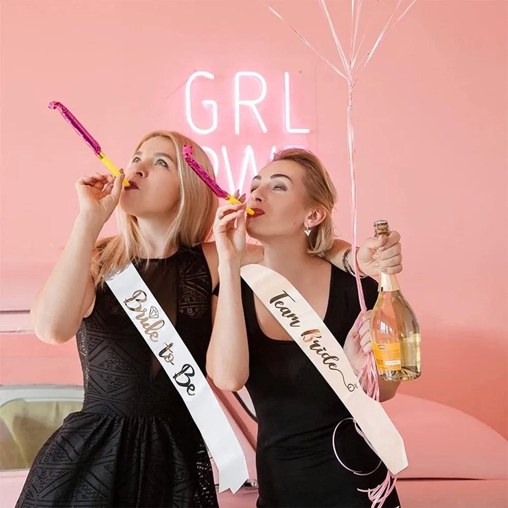 Rose Gold Hen Party Sash Set – Bride To Be & Team Bride Sashes