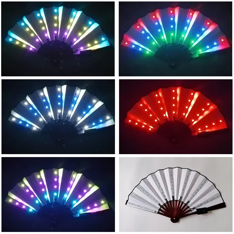 LED Folding Fan | Glow Hand Fan for Rave, Party & Stage Performance
