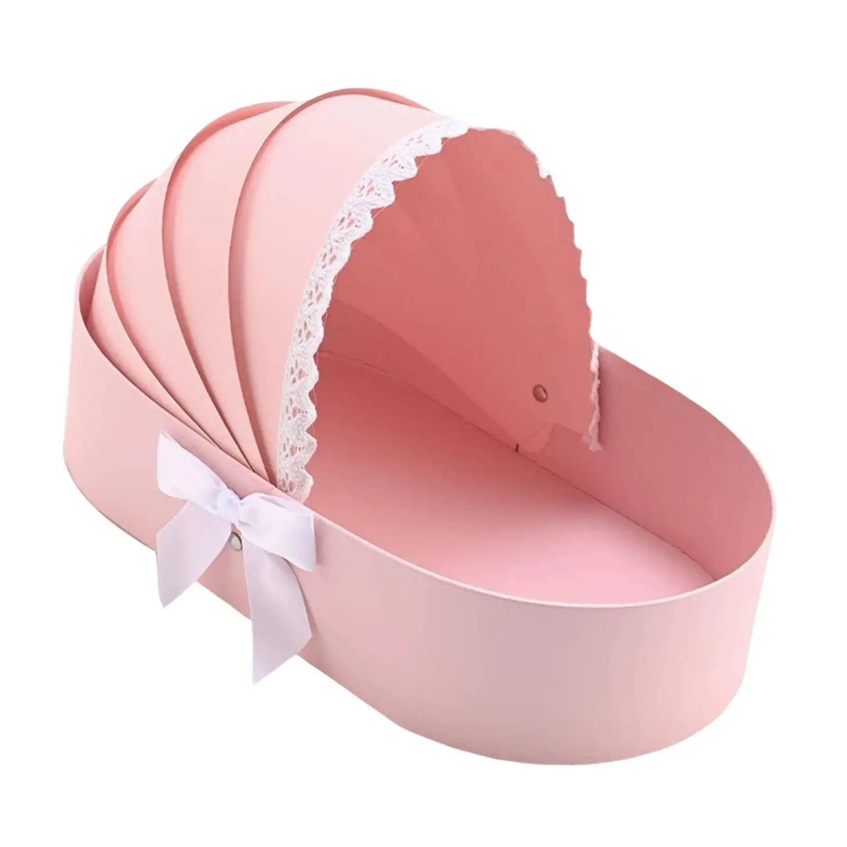 Baby Shower Cradle Floral Gift Box — Fillable Flower Basket for Baby Showers & Celebrations