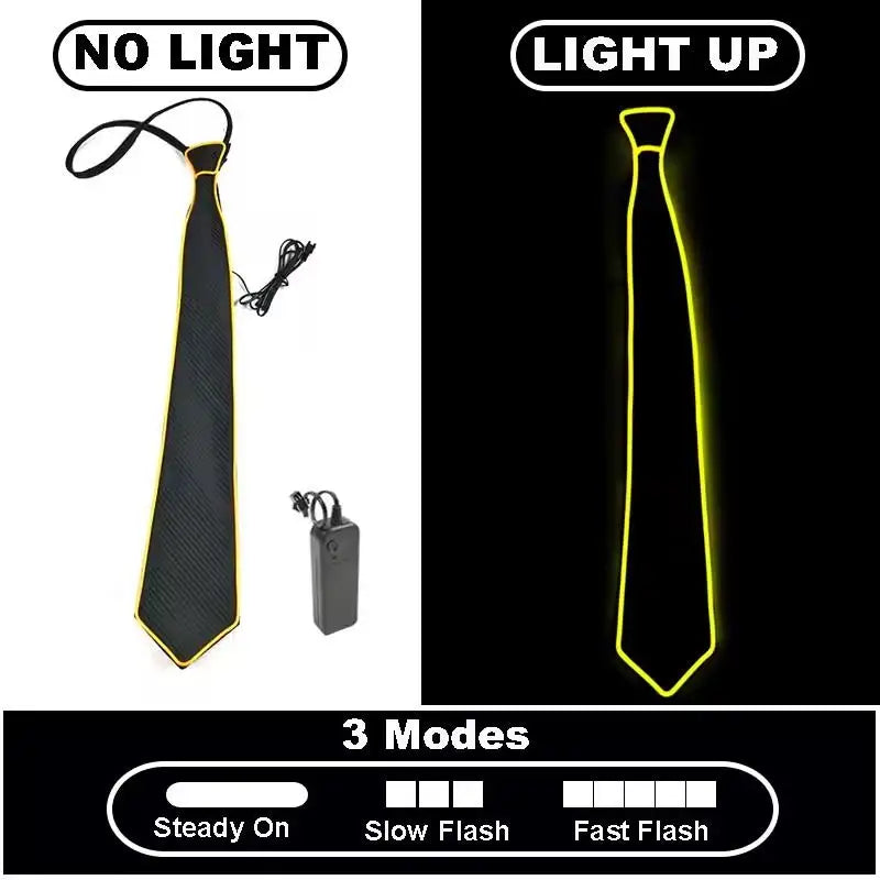 LED Light Up Necktie | Flashing Glow Tie for Party, Festival & Events