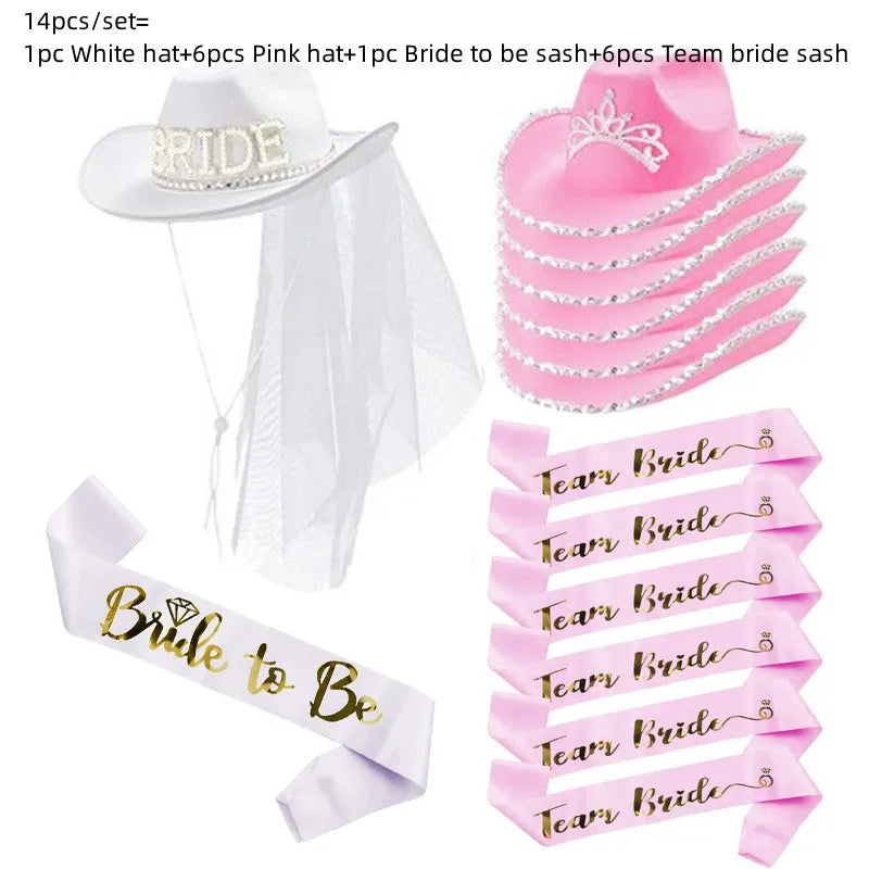 Bride to Be Satin Sash and Hat Set