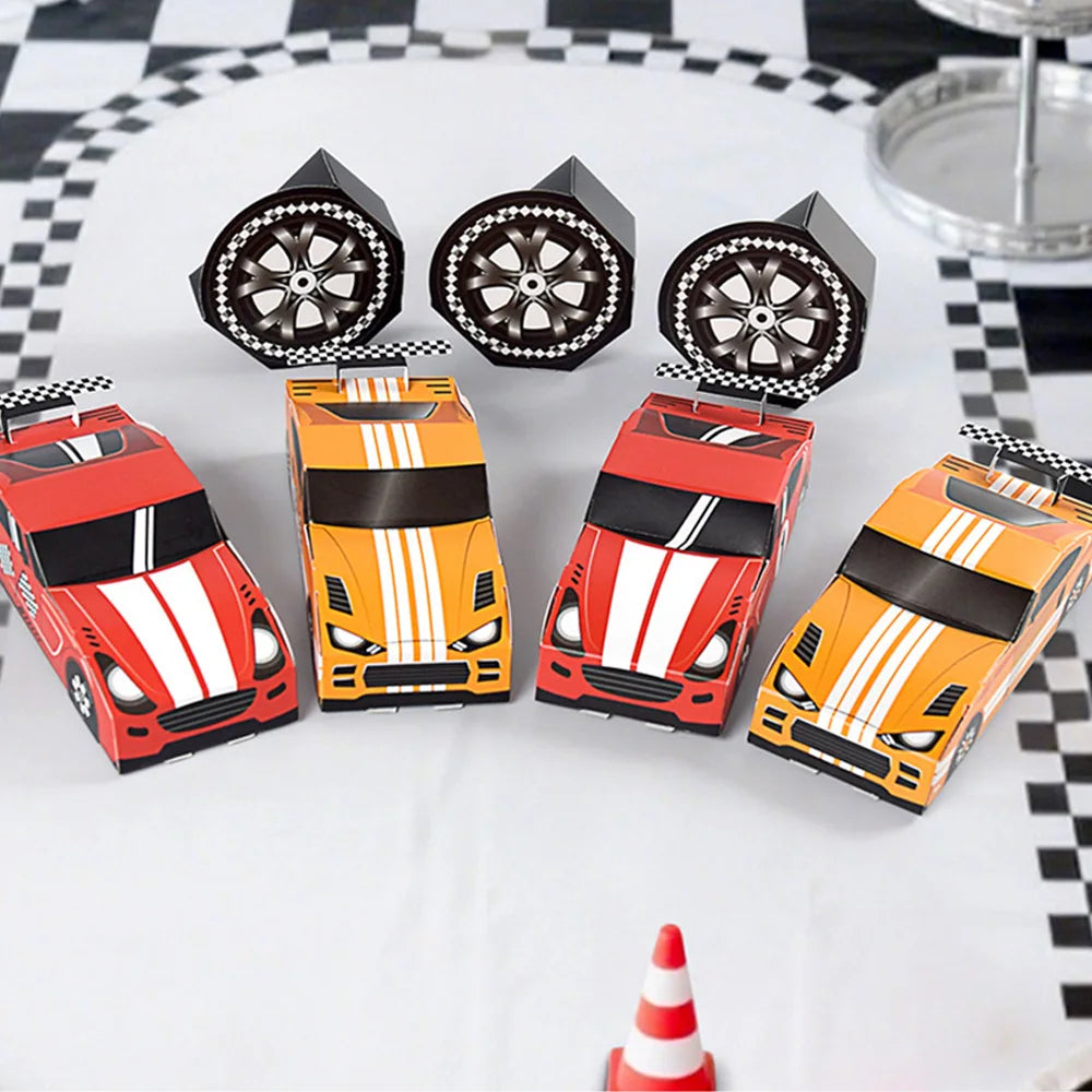 Racing Car Theme Party Gift Boxes — Kids Birthday Favour Boxes (10, 20 or 30 Pack)