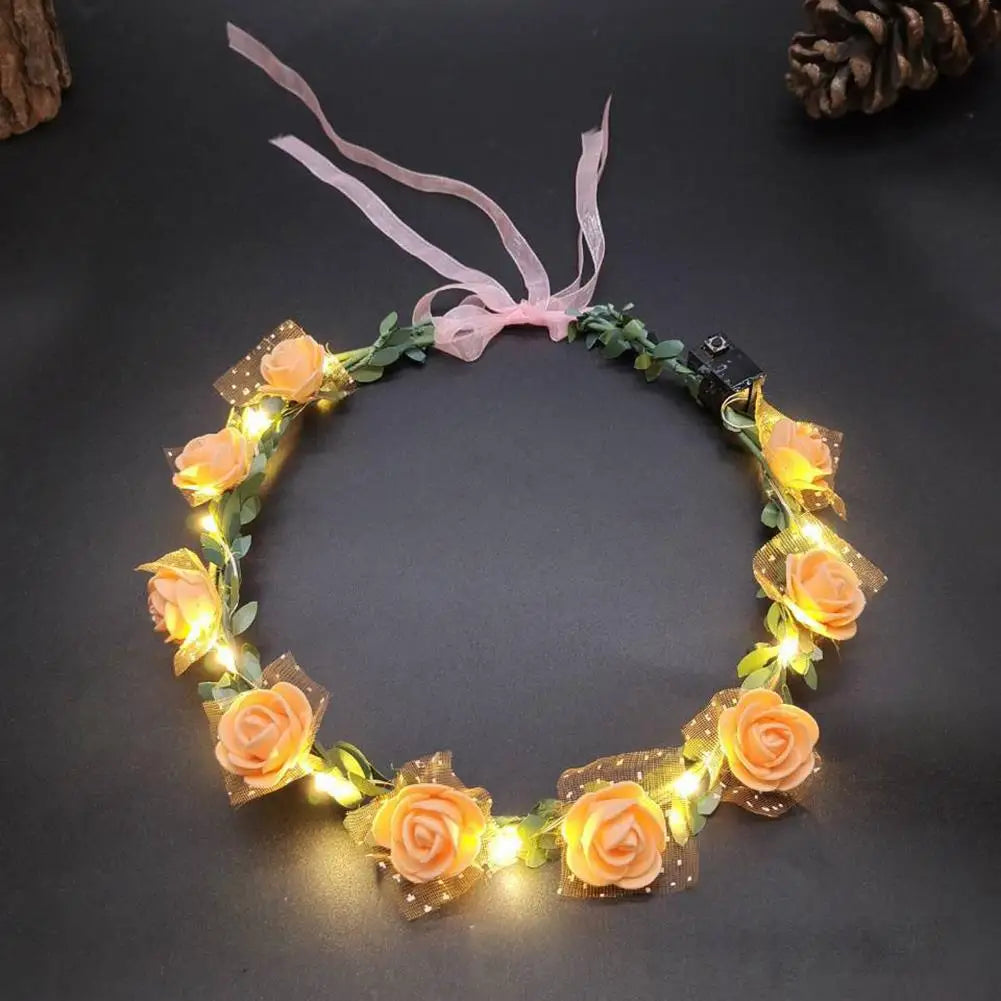 LED Light Flower Crown Headband