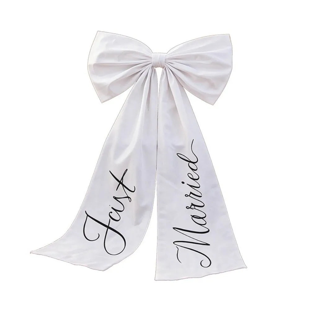 Elegant Large Wedding Car Bow — Just Married Car Decoration